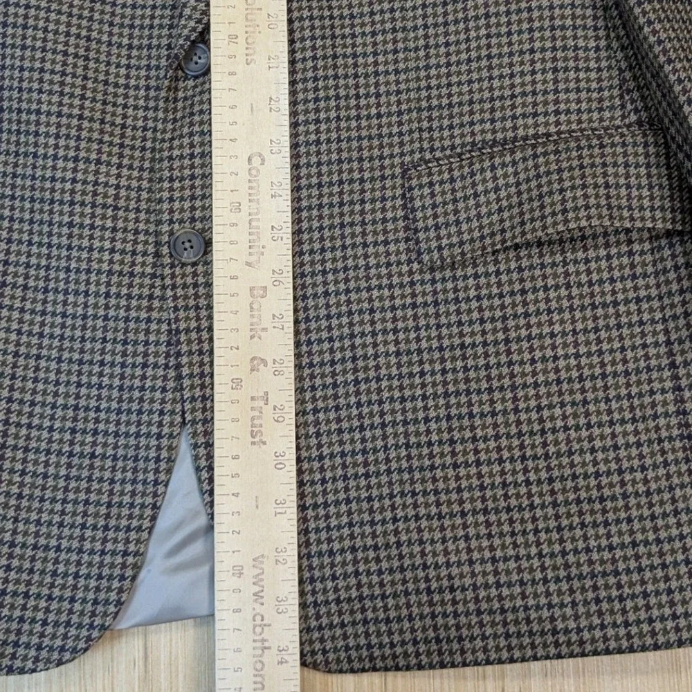 Chaps Ralph Lauren Mens 46T Brown Houndstooth 100% Wool Blazer Sport Coat Canada